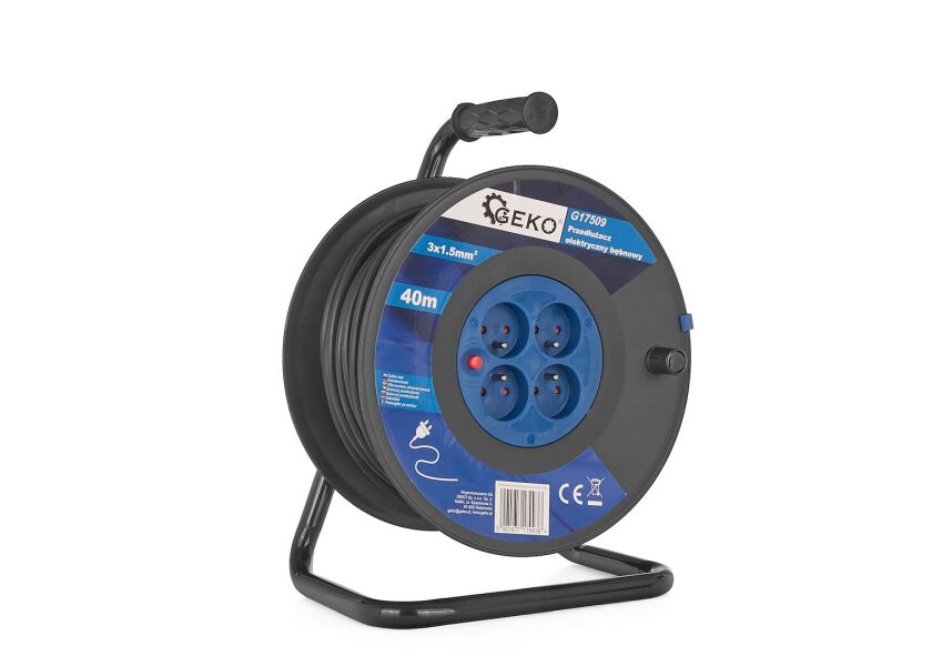 Prodlužovací kabel 40 m na bubnu se čtyřmi zásuvkami 230V – G17509
