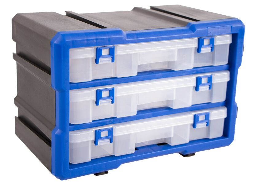 Plastový organizér, 3 uzavíratelné boxy - MW1803