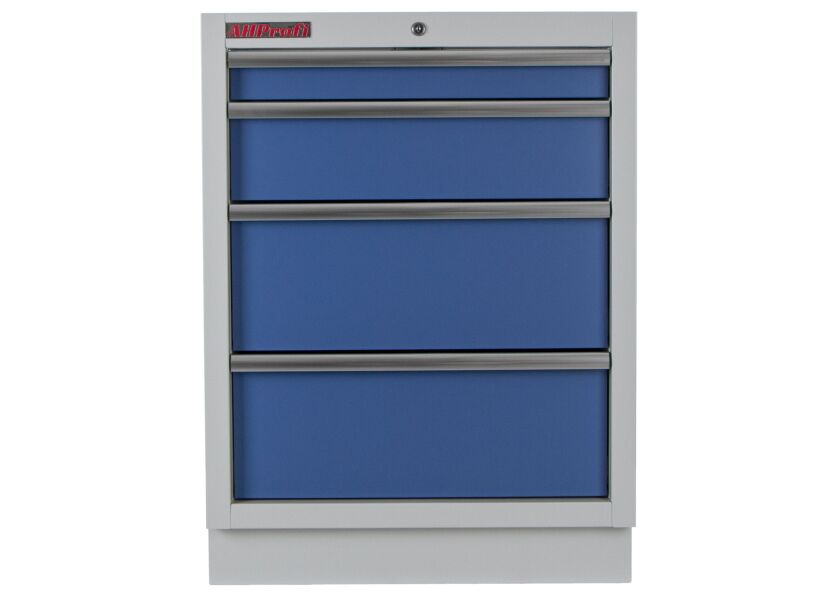 Celokovová dílenská skříňka PROFI BLUE se 4-mi šuplíky 680x458x910 mm - MTGC1304