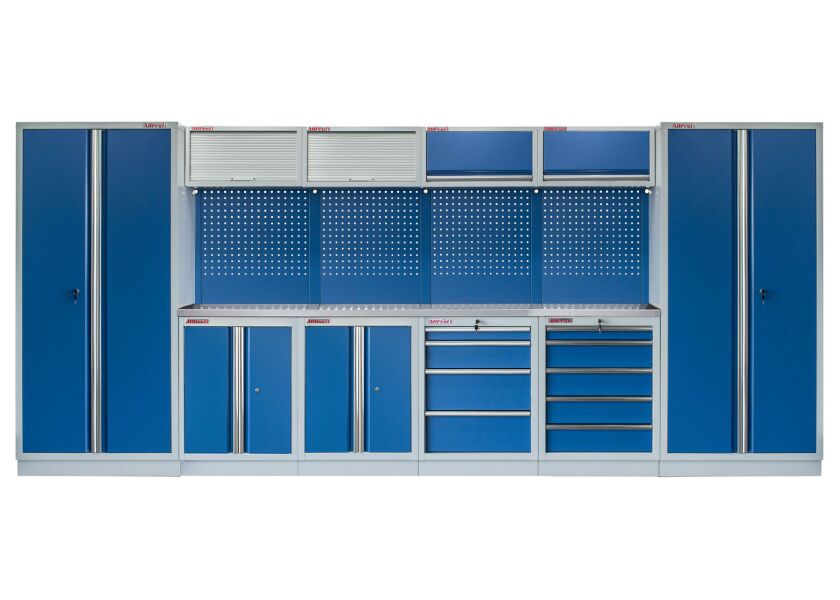 Kvalitní PROFI BLUE dílenský nábytek - 4535 x 2000 x 495 mm - MTGS1300BB1