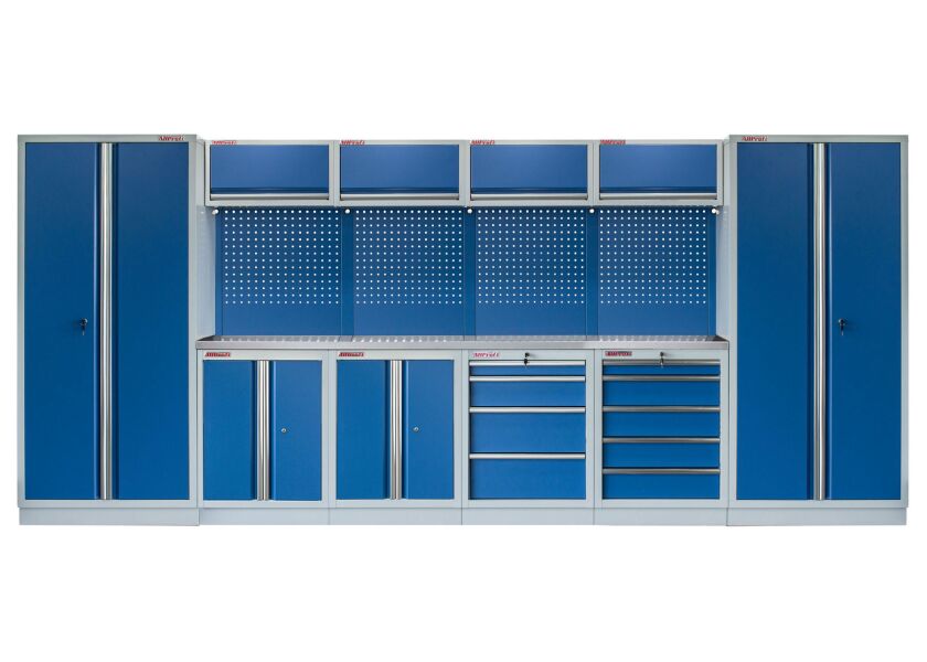 Kvalitní PROFI BLUE dílenský nábytek - 4535 x 495 x 2000 mm - MTGS1300BB2