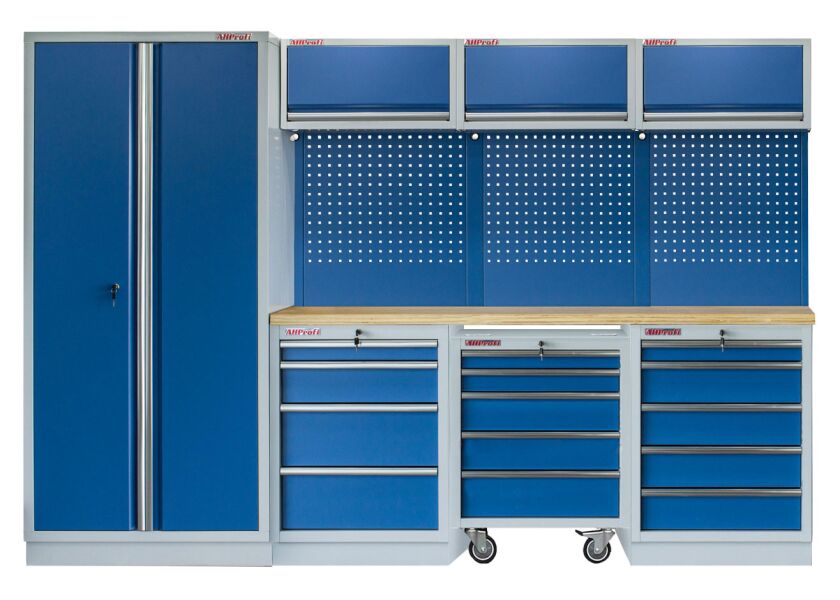 Sestava PROFI BLUE dílenského nábytku s pojízdným vozíkem 7ks - MTGS1300VZ