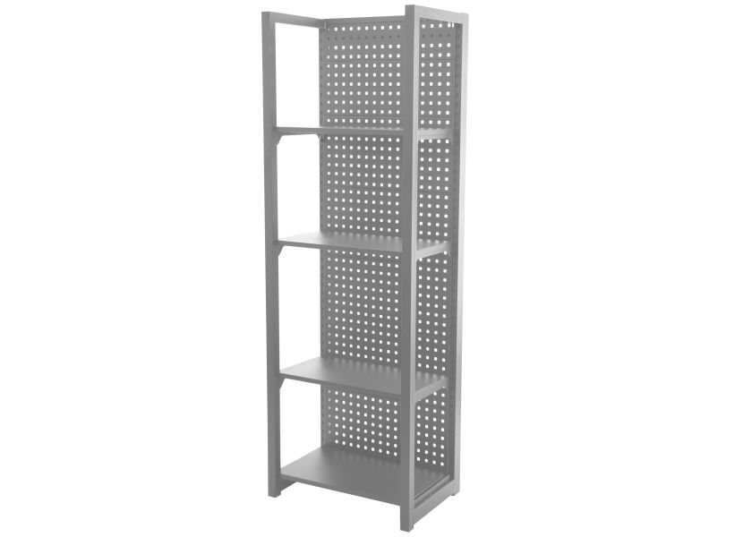 Kovový regál s děrovanou deskou, 680 x 458 x 2000 mm - MTJA680