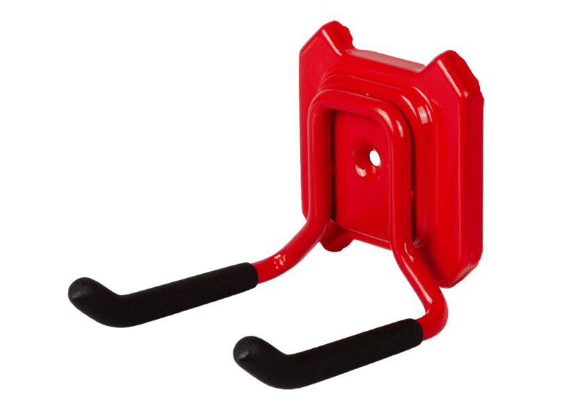 Krátký dvojitý hák ve tvaru L - červený/černý, 1 ks - MW7004