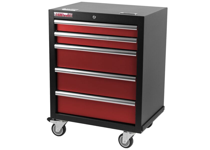 Dílenský vozík na nářadí PROFI, 5 zásuvek, červená - RTGC1305W