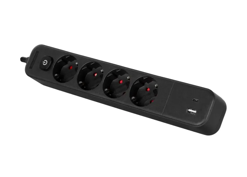 Prodlužovací kabel se 4 zásuvkami pro stoly EXPERT, USB a USB-C port - TSP30A