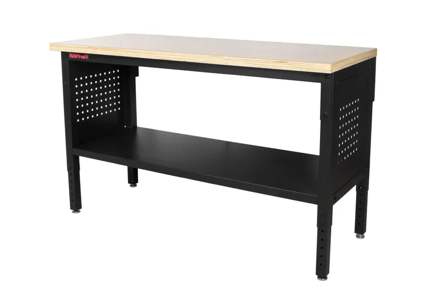 Výškově nastavitelný dílenský stůl s dřevěnou deskou, 152 cm - TSP6024