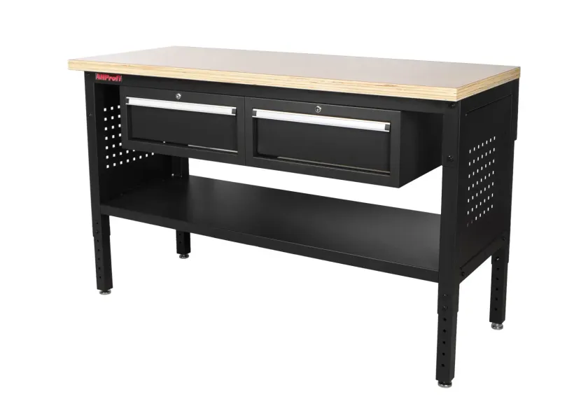 Dílenský stůl EXPERT s dřevěnou deskou, 2 zásuvky - TSP6024BAL1