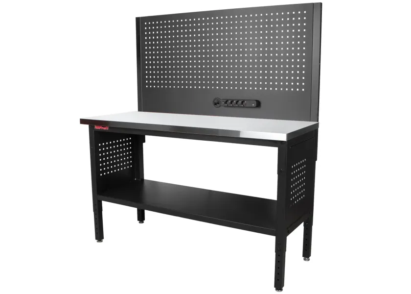 Dílenský stůl EXPERT se zástěnou, 152 cm, nerezová deska - TSP6024SBAL3