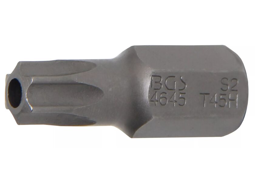 Bit TORX, T45, 10 mm, délka 30 mm, s otvorem - B4645