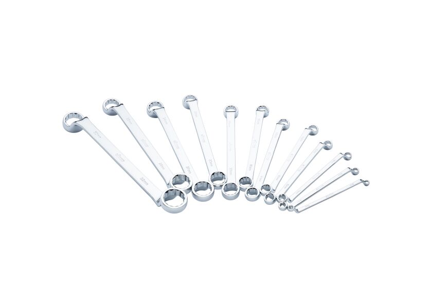 Sada oboustranných očkových klíčů, vyhnuté, 6-32 mm, 12 ks - V7750/12