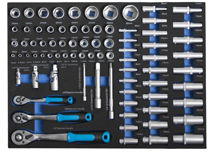 Gola sada ve výplni do dílenského vozíku, 80 dílů - VV080GS01