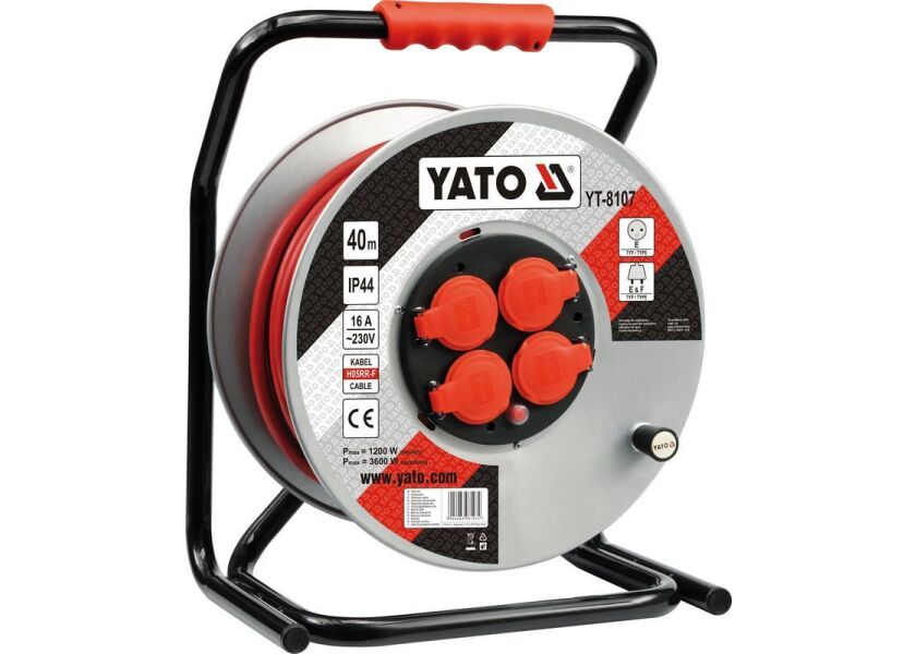 Prodlužovací kabel na bubnu 40 m, IP44 - YT-8107