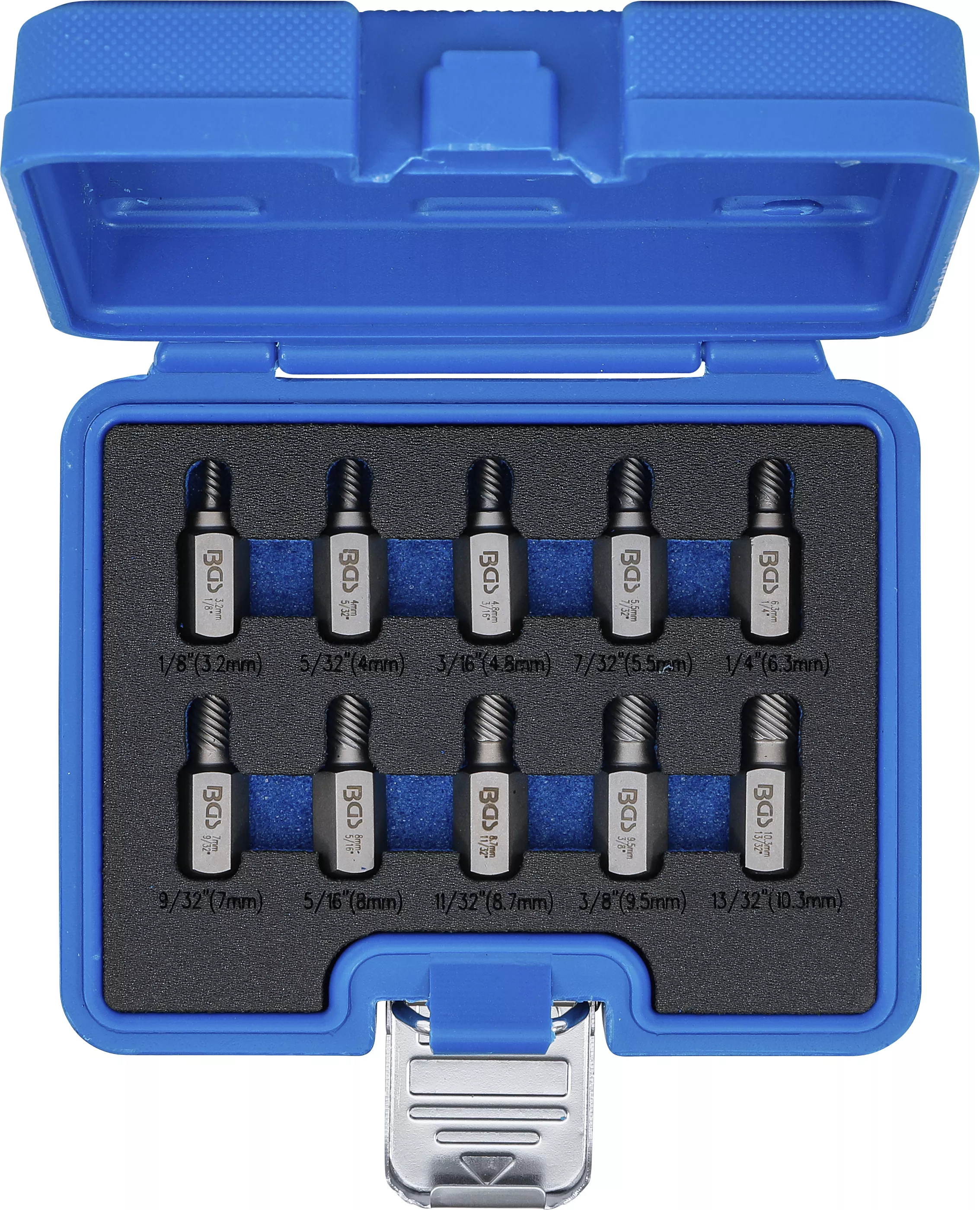 Obsah sady BGS – 10 extraktorů šroubů - B8547 Obsah sady – 10 extraktorů šroubů BGS - B8547