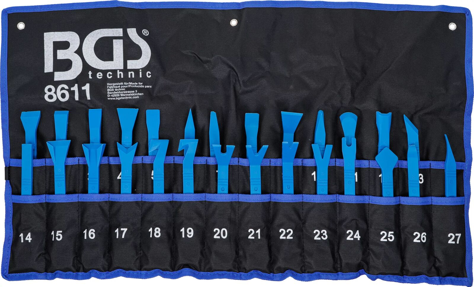 Sada škrabek a klínů BGS 8611 v otevřeném textilním pouzdře Sada škrabek a klínů BGS 8611 v otevřeném textilním pouzdře