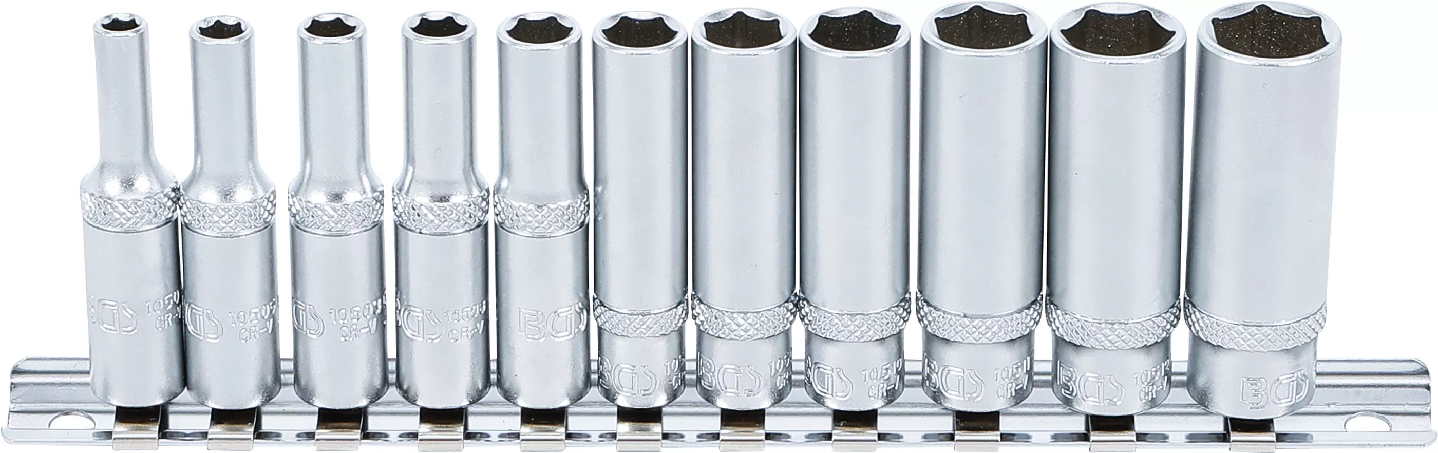 Sada nástrčných klíčů, hluboké, 1/4, 11 ks - B2221