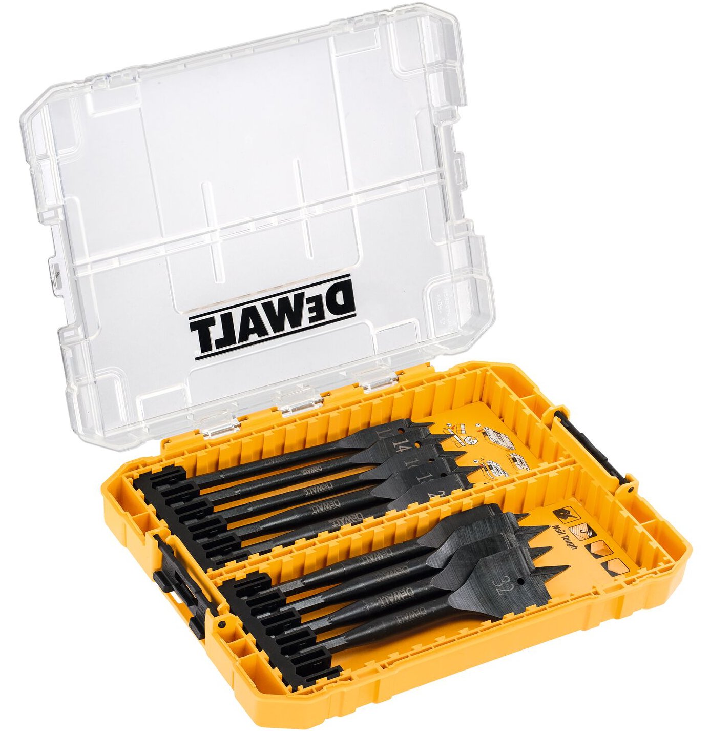 Ploché vrtáky do dřeva, sada 9 ks, DeWALT - DT70751-QZ