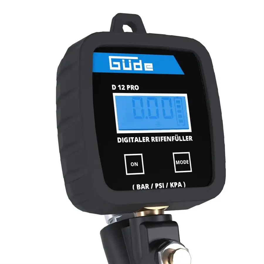 GÜDE D 12 PRO – hustilka s digitálním měřením tlaku Hustilka GÜDE D 12 PRO s digitálním manometrem a plnicí hadicí