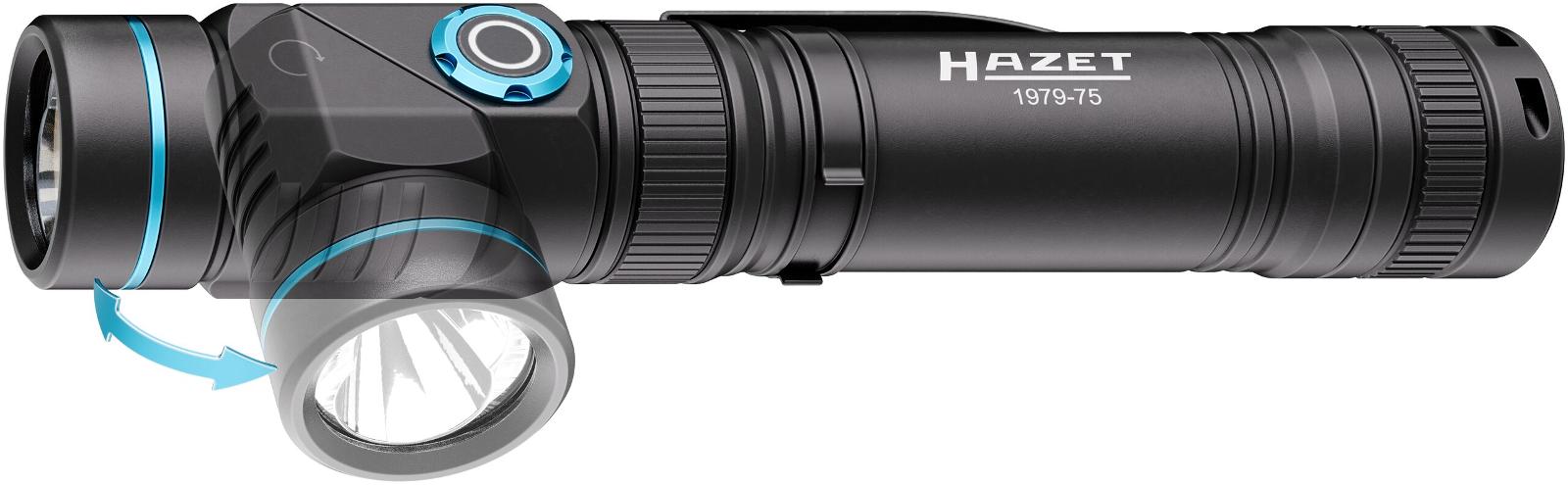 UV LED svítilna Hazet 1979-75 – detail s otočnou hlavou a klipem