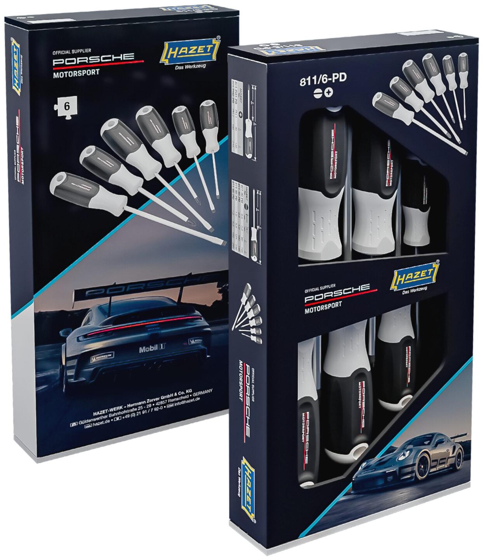 Balení sady šroubováků HAZET Porsche Motorsport Balení sady šroubováků HAZET Porsche Motorsport