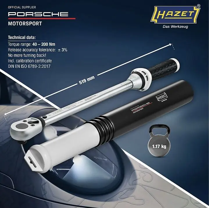 Momentový klíč HAZET Porsche Motorsport 1/2 Momentový klíč HAZET 5122-3CT-PD dodávaný v ochranném balení Hexa