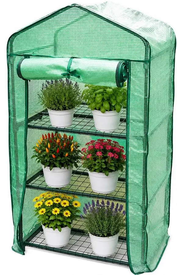 Zahradní fóliový skleník, 3patrový, 680 × 490 × 1280 mm Zahradní fóliový skleník se třemi patry 680 × 490 × 1280 mm