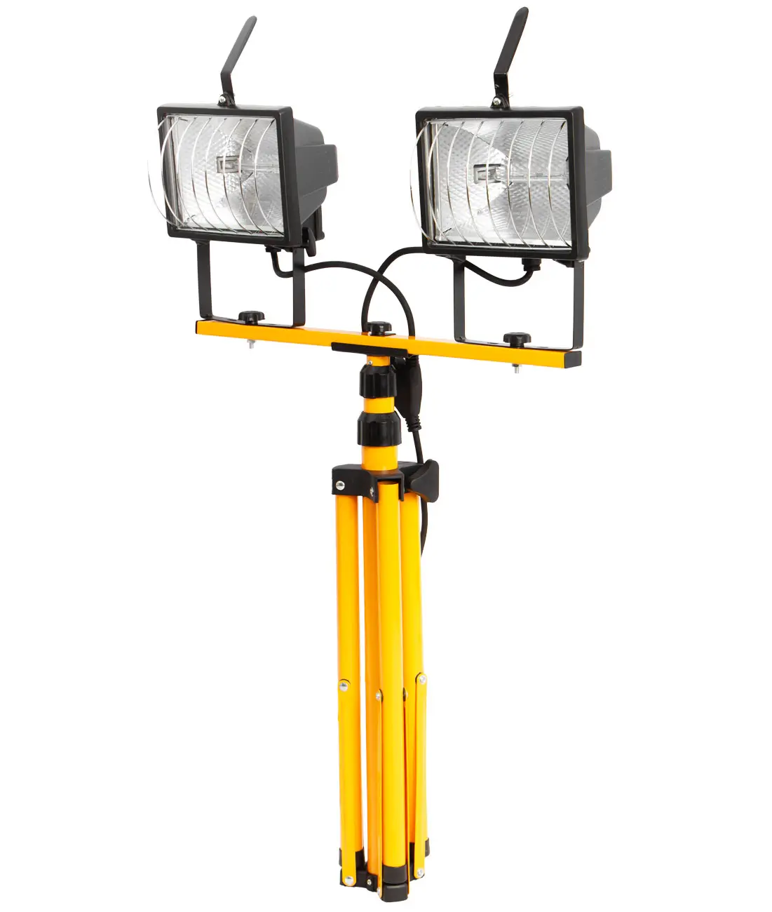 Dvojitý pracovní halogenový reflektor Hoteche se stativem Dva halogenové reflektory Hoteche 2× 400 W na stojanu