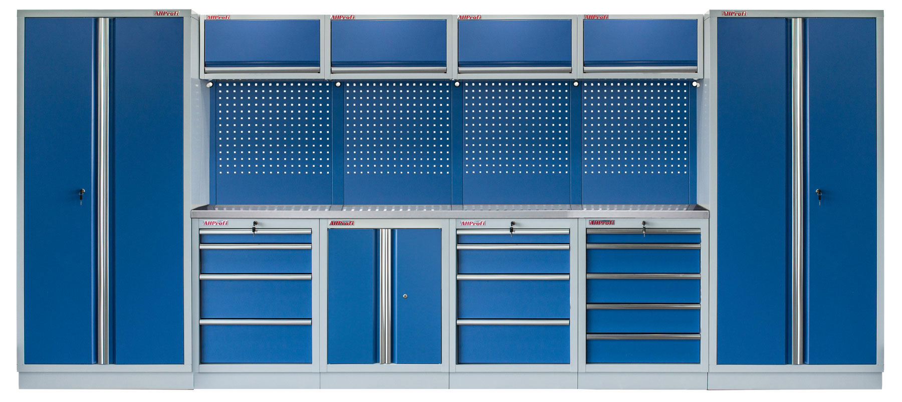 Kvalitní PROFI BLUE dílenský nábytek - 4535 x 2000 x 495 mm - MTGS1300A22