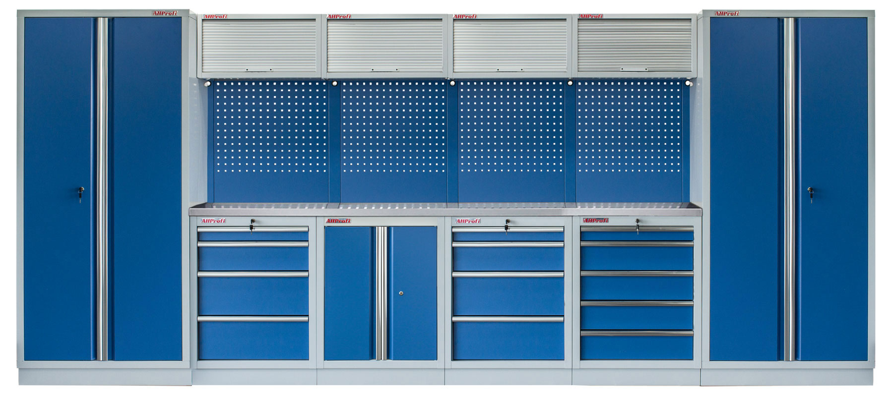 Kvalitní PROFI BLUE dílenský nábytek - 4535 x 2000 x 495 mm - MTGS1300A33