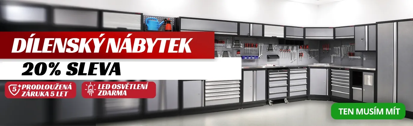 - 20 % na dílenský nábytek
