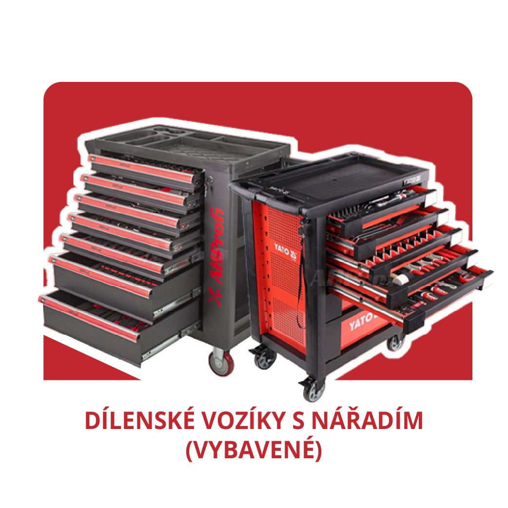 Vybavené dílenské vozíky s nářadím