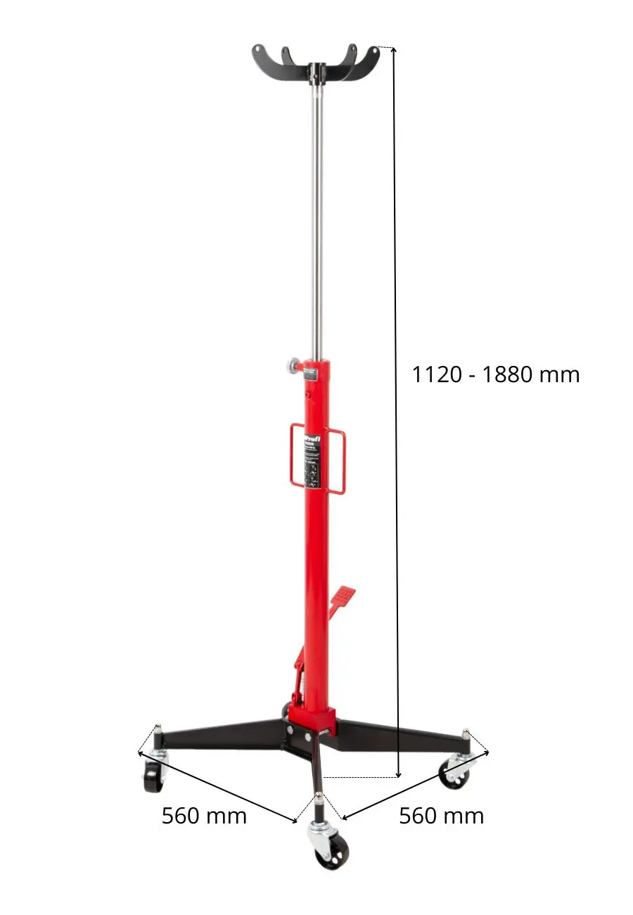 Technické parametry zvedáku převodovek AHProfi AH0500 Technické parametry hydraulického zvedáku převodovek AHProfi AH0500