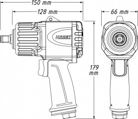 Pneumatický rázový utahovák Twin turbo 1/2