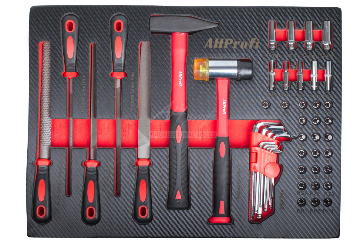 Sada nářadí ve výplni do dílenského vozíku, 49 dílů